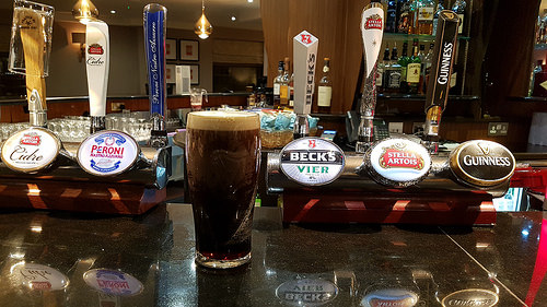 At Hilton Hotel Bar, Cambridge