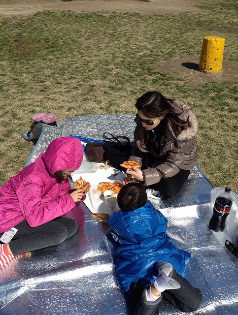 picnic to Hangang Park on a windy day