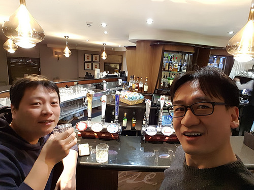 At Hilton Hotel Bar, Cambridge